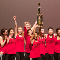 Willow Glen High School's dance team with their first place trophy. (Nicole Wallace)