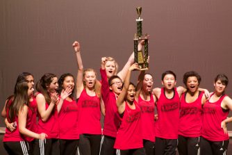Willow Glen High School's dance team with their first place trophy. (Nicole Wallace)
