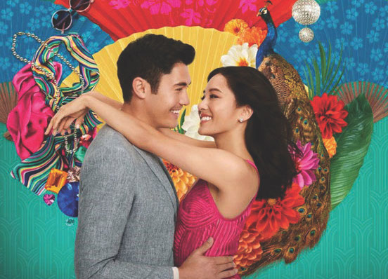 Main stars of Crazy Rich Asians hold each other on movie poster