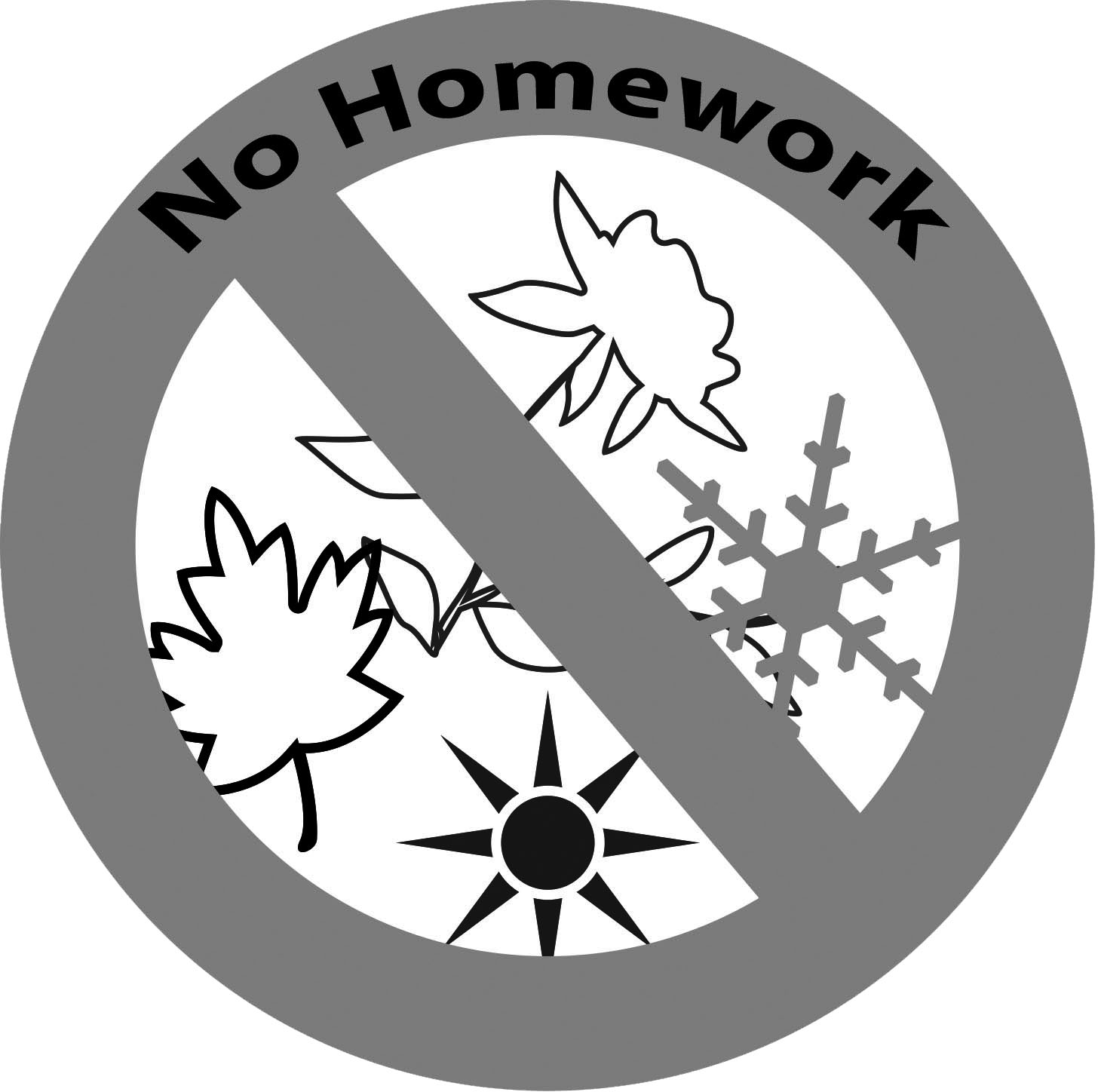 Homework policy ensures that there are no homework over vacation breaks.