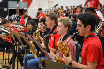 Students perform at Aragon's potluck concert