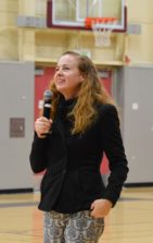 Jessamy Cadigan discussed the effects and dangers of drug use at the "Clean the Air" assembly. 