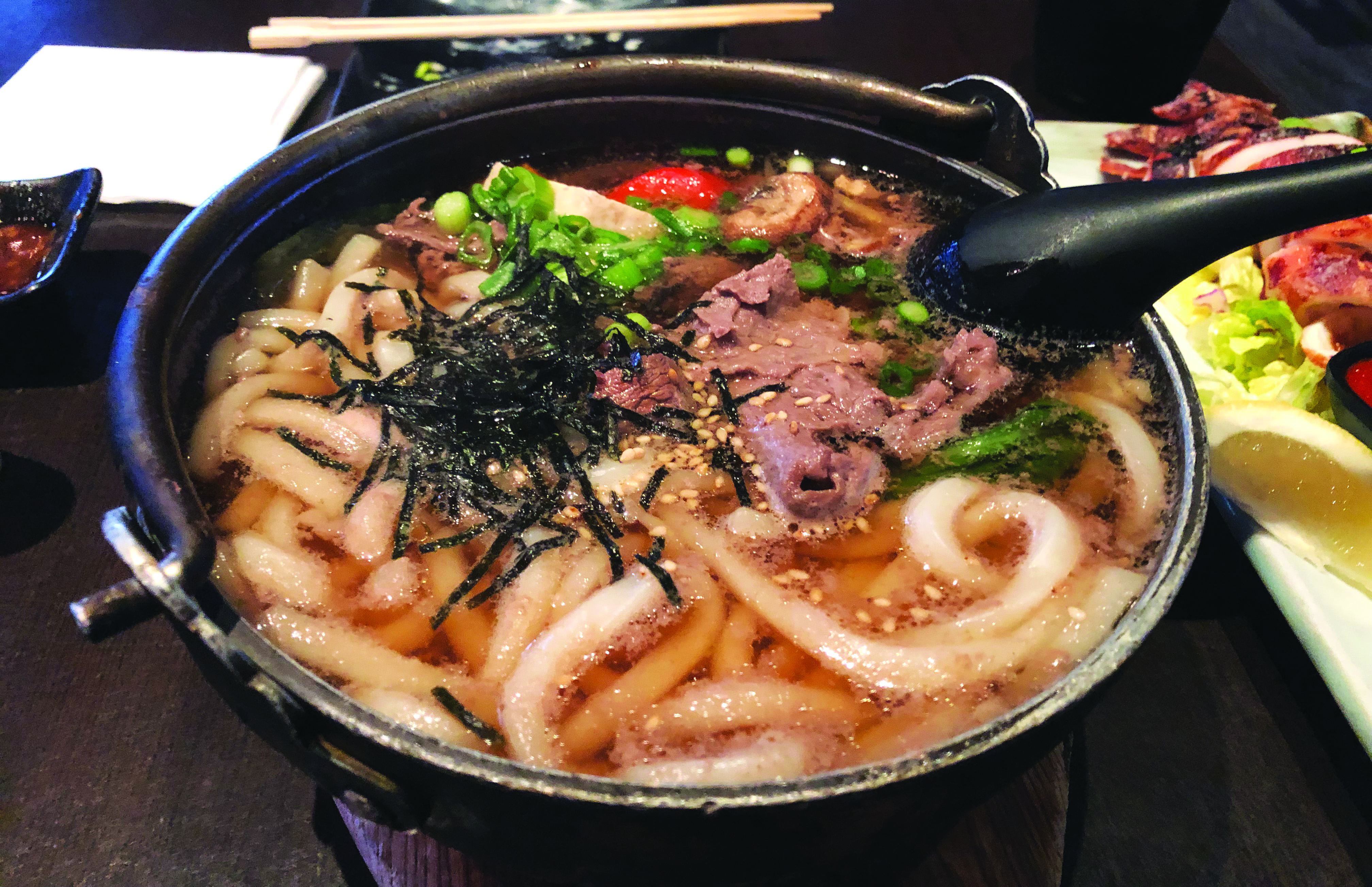 Kobe’s beef udon had a few untraditional ingredients.