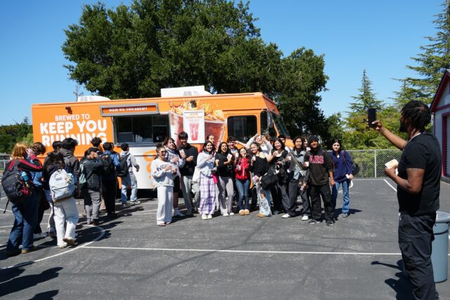 On April 19, a Dunkin Donuts truck arrived at the upper basketball courts for a promotional giveaway event open to both staff and students. Arranged by Dunkin, the event offered free drinks after school to close out the week.

Photos by Ethan Tawn.